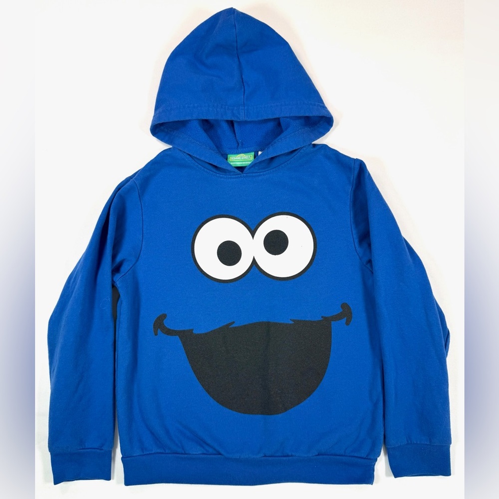 SESAME STREET Cookie Monster Kids' Boys Blue Pullover Cotton Blend Hoodie Size 8